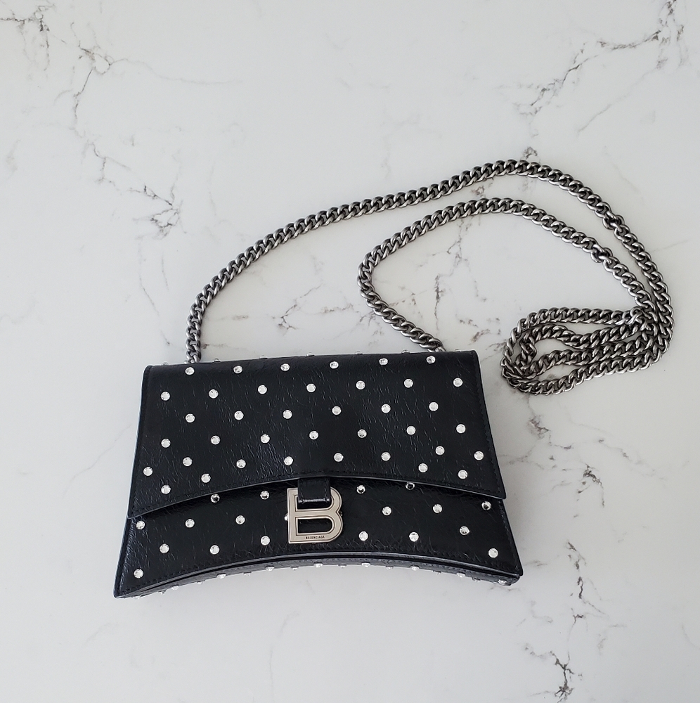 Balenciaga Crush Wallet on Chain with Crystals